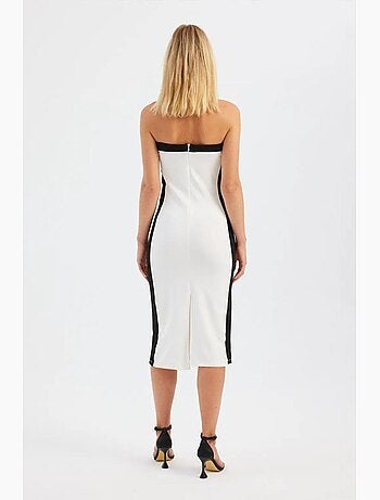 Robe midi bustier color block hiccup