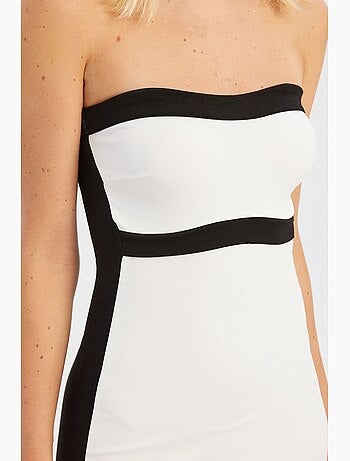 Robe midi bustier color block hiccup