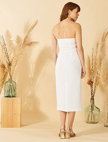 Robe midi bustier unie