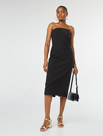 Robe midi bustier unie