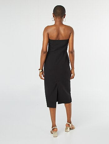 Robe midi bustier unie