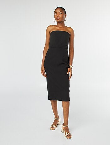 Robe midi bustier unie