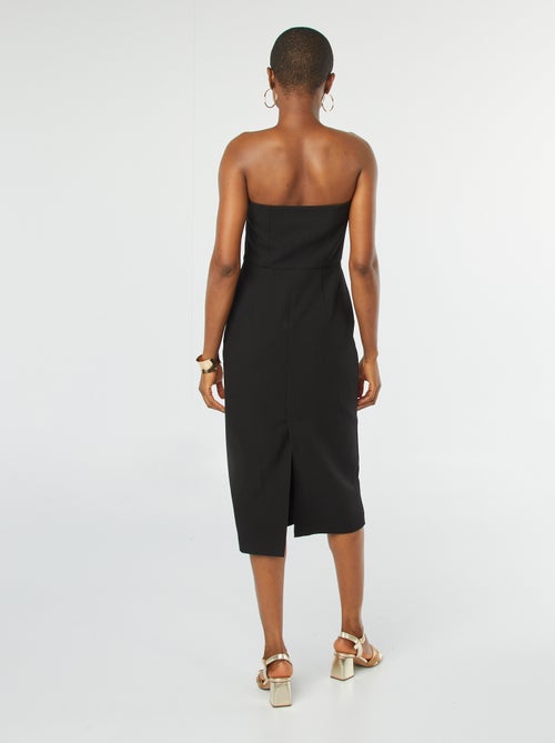 Robe midi bustier unie - Kiabi