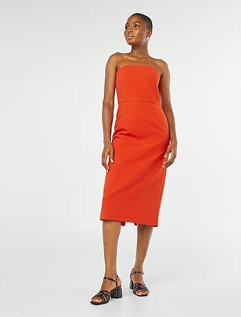 Robe midi bustier unie