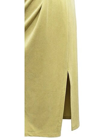 Robe midi cintrée à col rond mixray