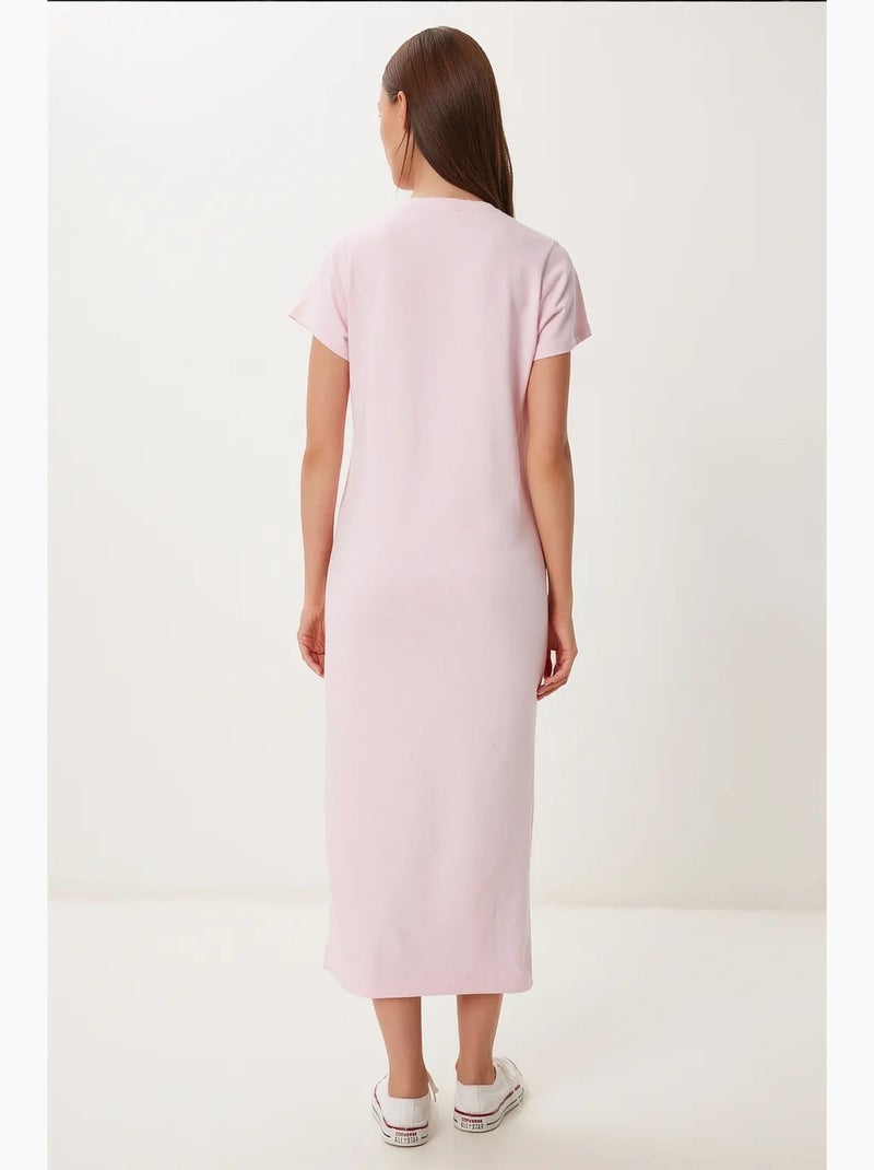 Robe midi cintrée à fente latérale istanbul Rose dragée - Kiabi