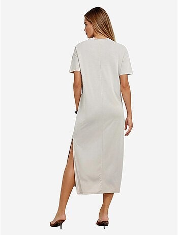 Robe midi côtelée à col rond busem