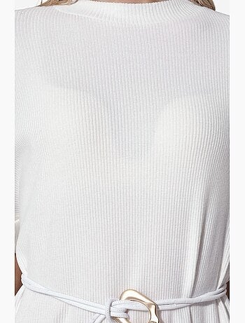 Robe midi côtelée avec ceinture busem