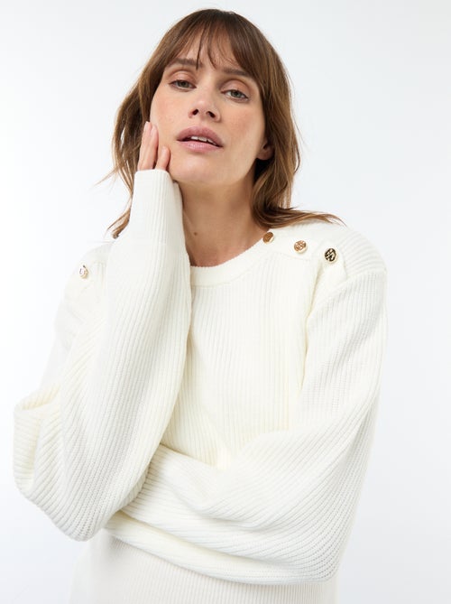 Robe midi côtelée + pull cropped de maternité - Kiabi