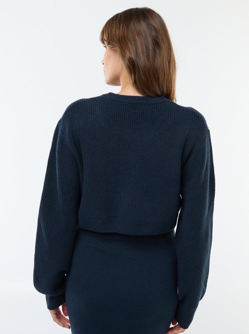 Robe midi côtelée + pull cropped de maternité - Kiabi