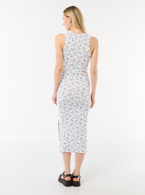 Robe midi côtelée sans manches - Kiabi