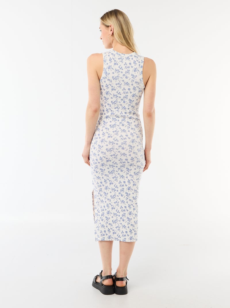 Robe midi côtelée sans manches Beige - Kiabi