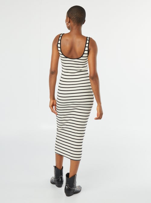 Robe midi côtelée sans manches - Kiabi