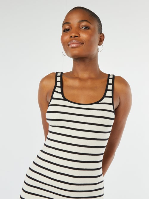 Robe midi côtelée sans manches - Kiabi