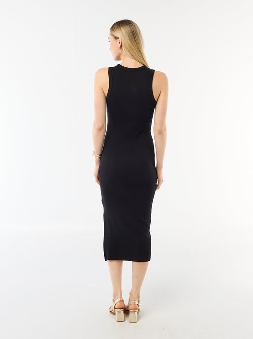 Robe midi côtelée sans manches - Kiabi