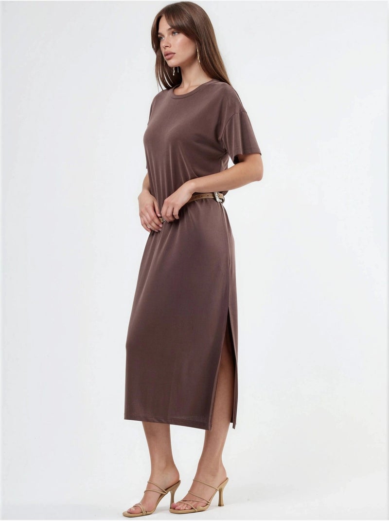Robe midi coupe décontractée hiccup Marron foncé - Kiabi