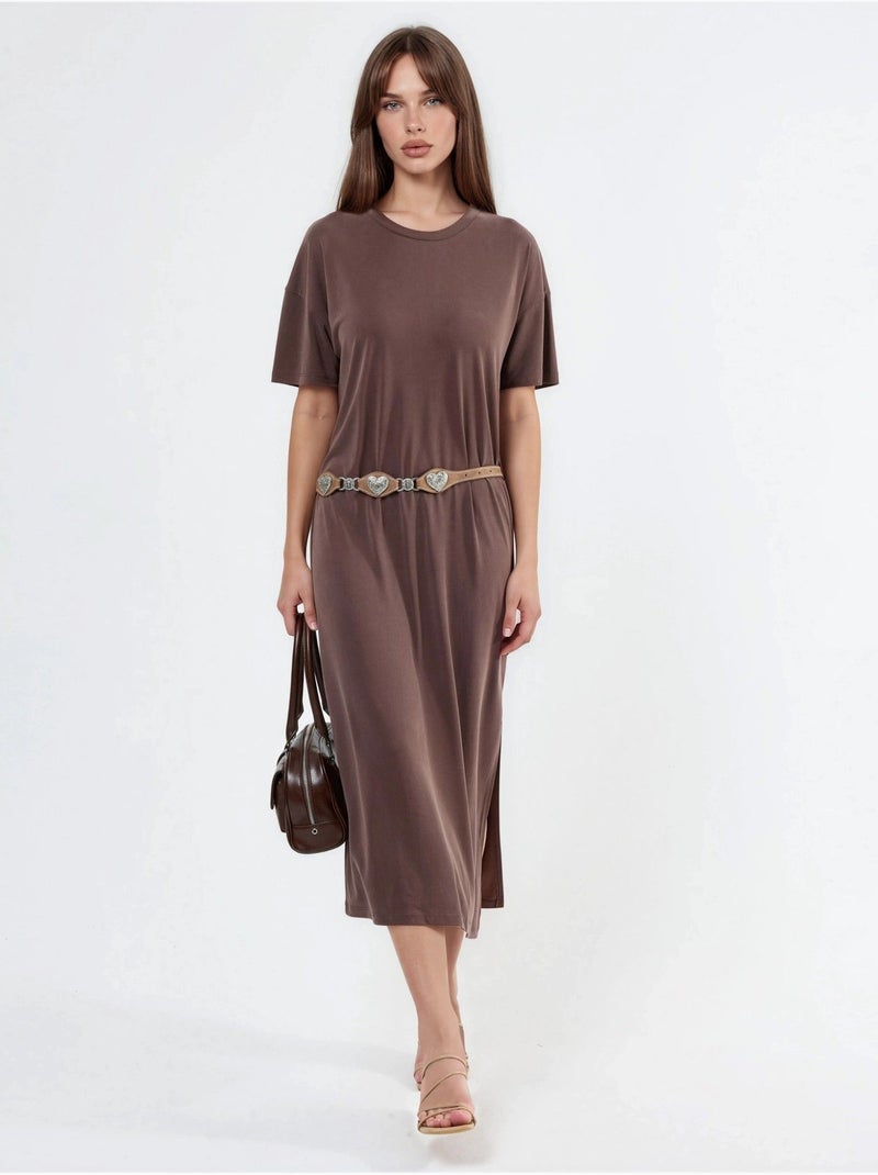 Robe midi coupe décontractée hiccup Marron foncé - Kiabi