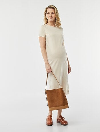 Robe midi de maternité avec coupe adaptée