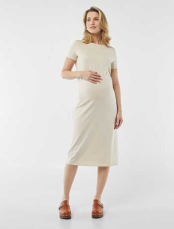 Robe midi de maternité avec coupe adaptée