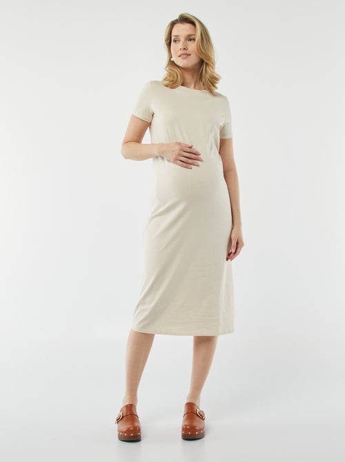 Robe midi de maternité avec coupe adaptée - Kiabi