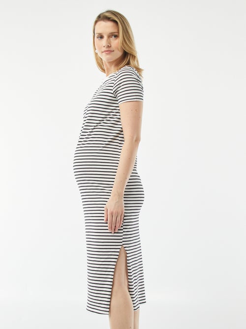 Robe midi de maternité avec coupe adaptée - Kiabi