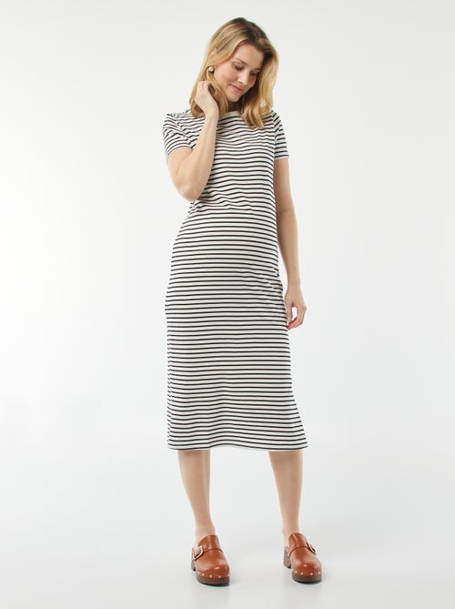 Robe midi de maternité avec coupe adaptée - Kiabi