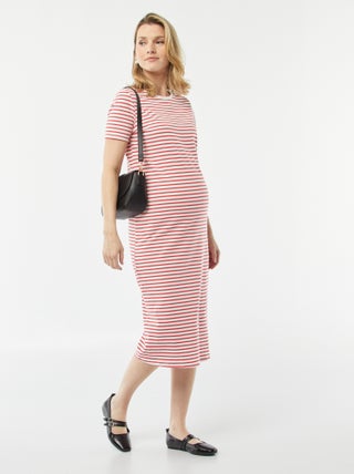 Robe midi de maternité avec coupe adaptée