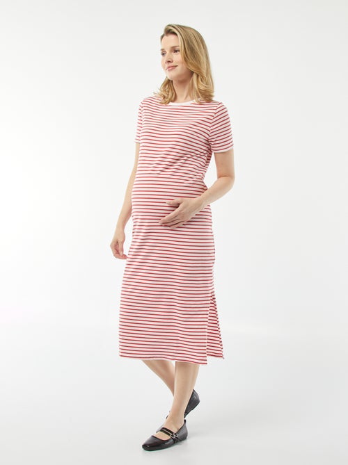 Robe midi de maternité avec coupe adaptée - Kiabi
