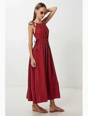Robe midi dos nu à nouer istanbul