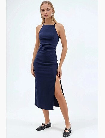 Robe midi dos nu fendue hiccup