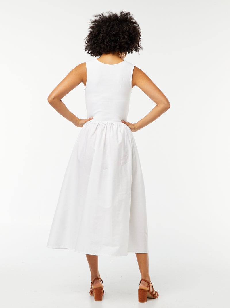 Robe midi  effet 2 en 1 Blanc - Kiabi