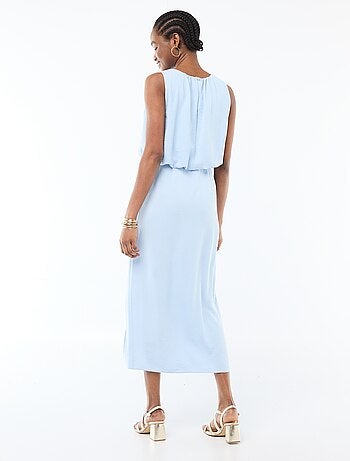 Robe midi effet drapé sans manches