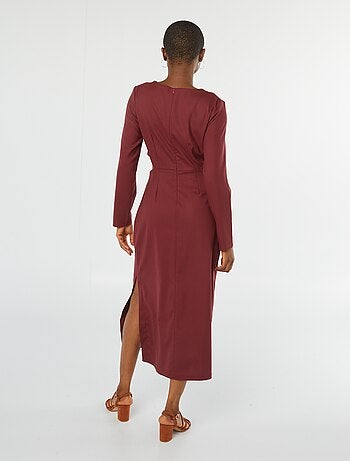 Robe midi effet twiste devant