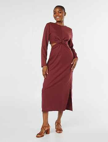 Robe midi effet twiste devant