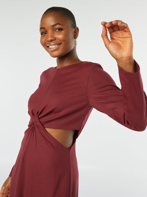 Robe midi effet twiste devant - Kiabi