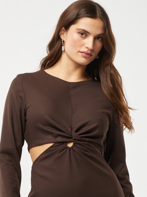 Robe midi effet twiste devant - Kiabi