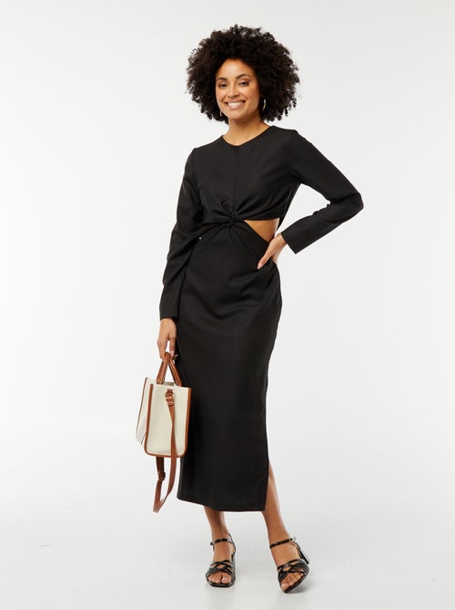 Robe midi effet twiste devant - Kiabi