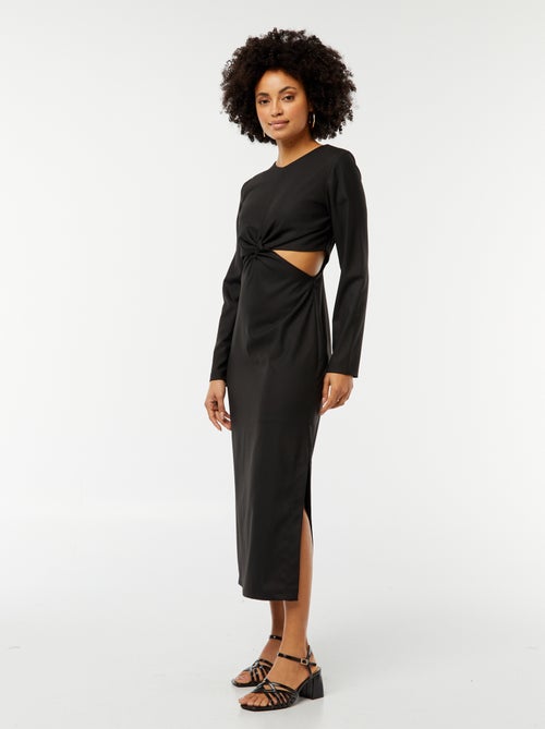 Robe midi effet twiste devant - Kiabi