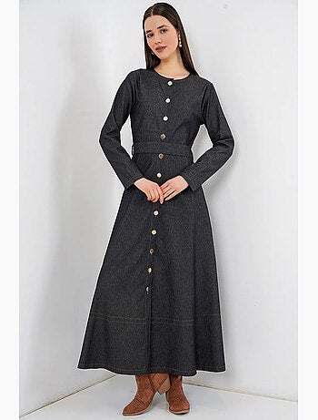 Robe midi en jean ceinturée bdart