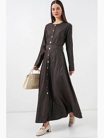 Robe midi en jean ceinturée bdart