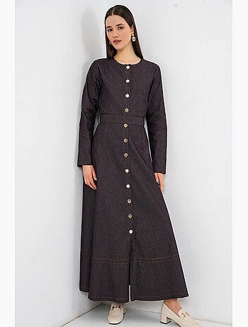 Robe midi en jean ceinturée bdart
