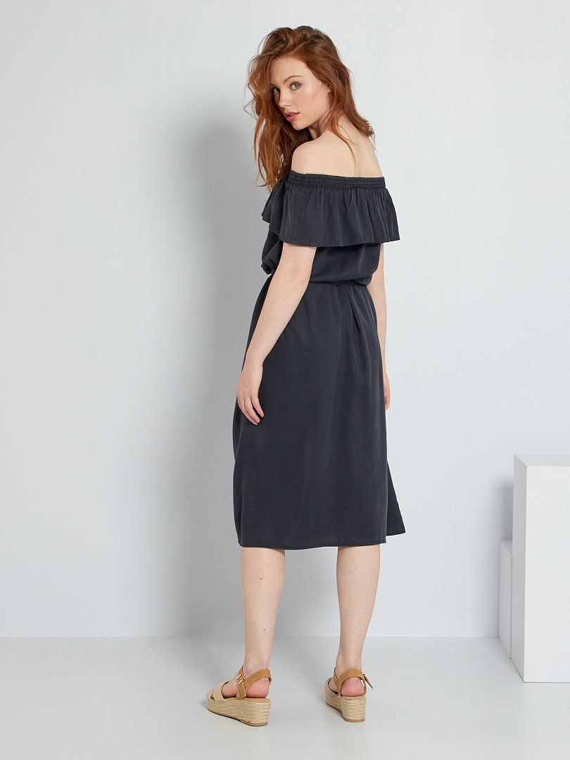 Robe midi en lyocell - noir - Kiabi - 20.00