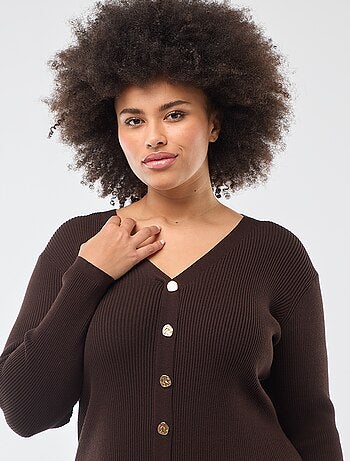 Robe midi en maille lourde côtelée esprit gilet