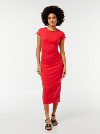 Robe midi en maille stretch