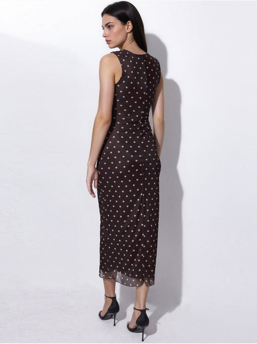 Robe midi en tulle à pois et col rond - Kiabi Robe midi en tulle à pois et col rond - Kiabi