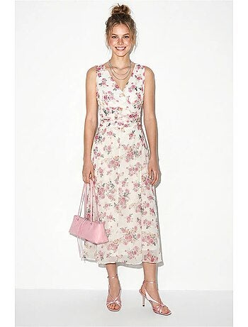 Robe midi évasée à motif floral lucci