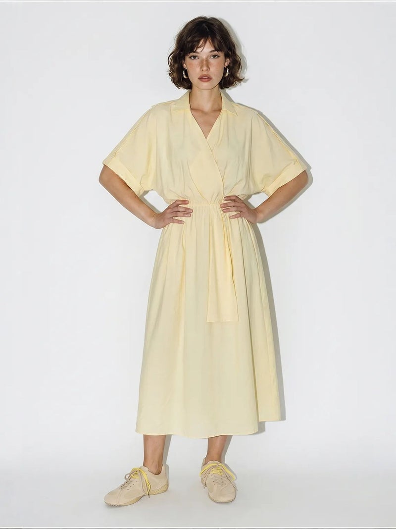 Robe midi femme lucci Jaune citron - Kiabi