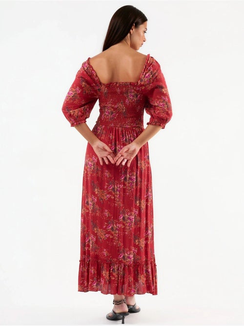 Robe midi fleurie à col carré busem - Kiabi Robe midi fleurie à col carré busem - Kiabi