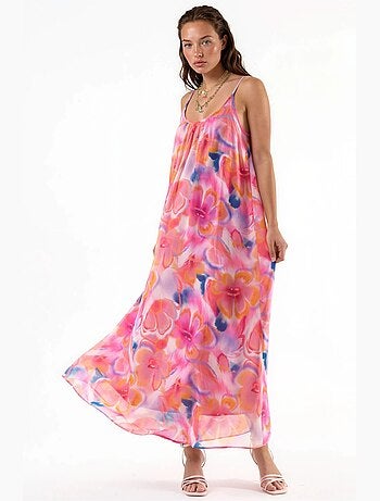 Robe midi fleurie à col u busem