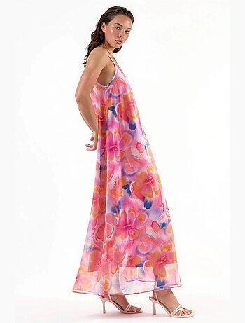 Robe midi fleurie à col u busem